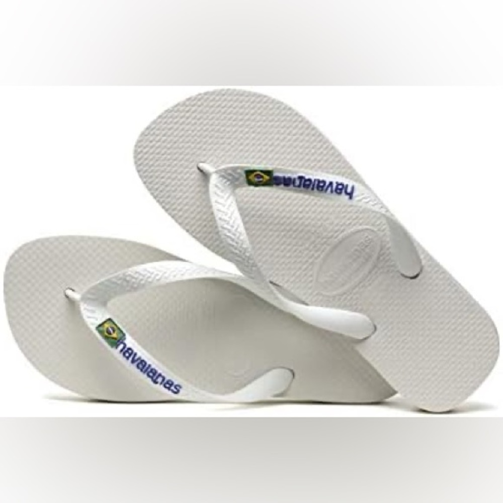 Havaianas unisex white rubber flip-flops